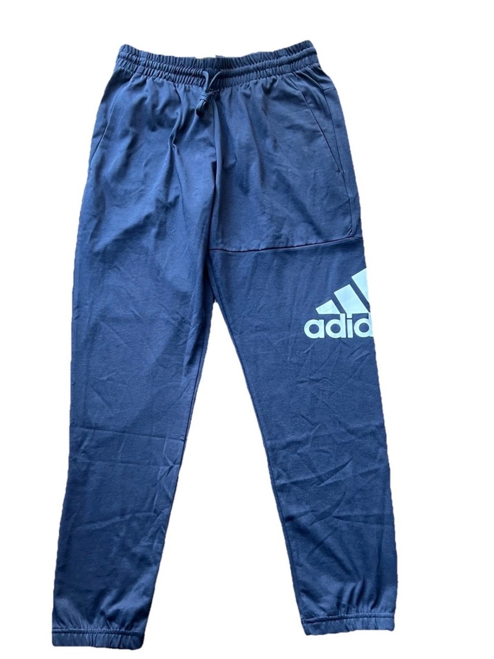 Adidas Tapered Badge of Sports Joggers Mens Size Medium Navy Blue Solid Logo